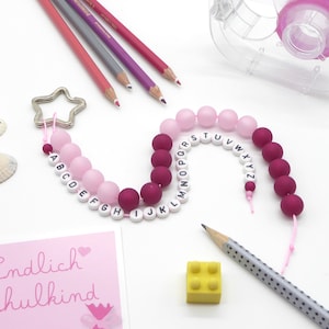 Prezent na rozpoczęcie szkoły, łańcuszek do liczenia z alfabetem, prezent na rozpoczęcie szkoły, pożądany kolor, konfigurowalny, możliwy również z imieniem