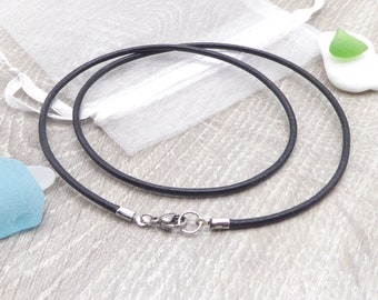 Necklace, leather strap, base for pendant, color request for leather many colors, chain leather chain unisex, necklace with carabiner