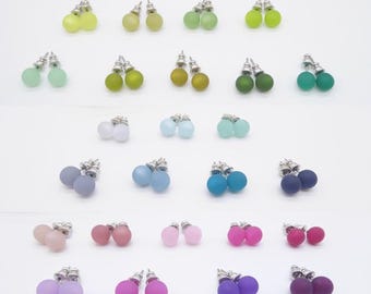 Ohrstecker mit 8 mm großer Polaris-Perle, viele Farben zur Auswahl, hübscher Ohrschmuck für Frauen und Mädchen