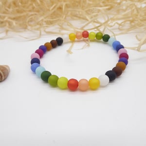 Bracelet made of matte Polaris beads, colorful, gradient