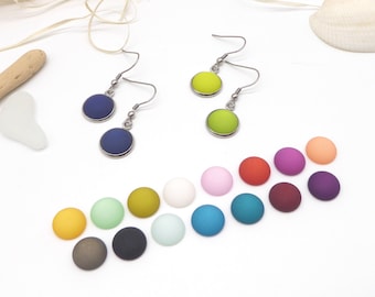 Boucles d’oreilles avec cabochon Polaris, de nombreuses couleurs au choix, accessoires entièrement en acier inoxydable