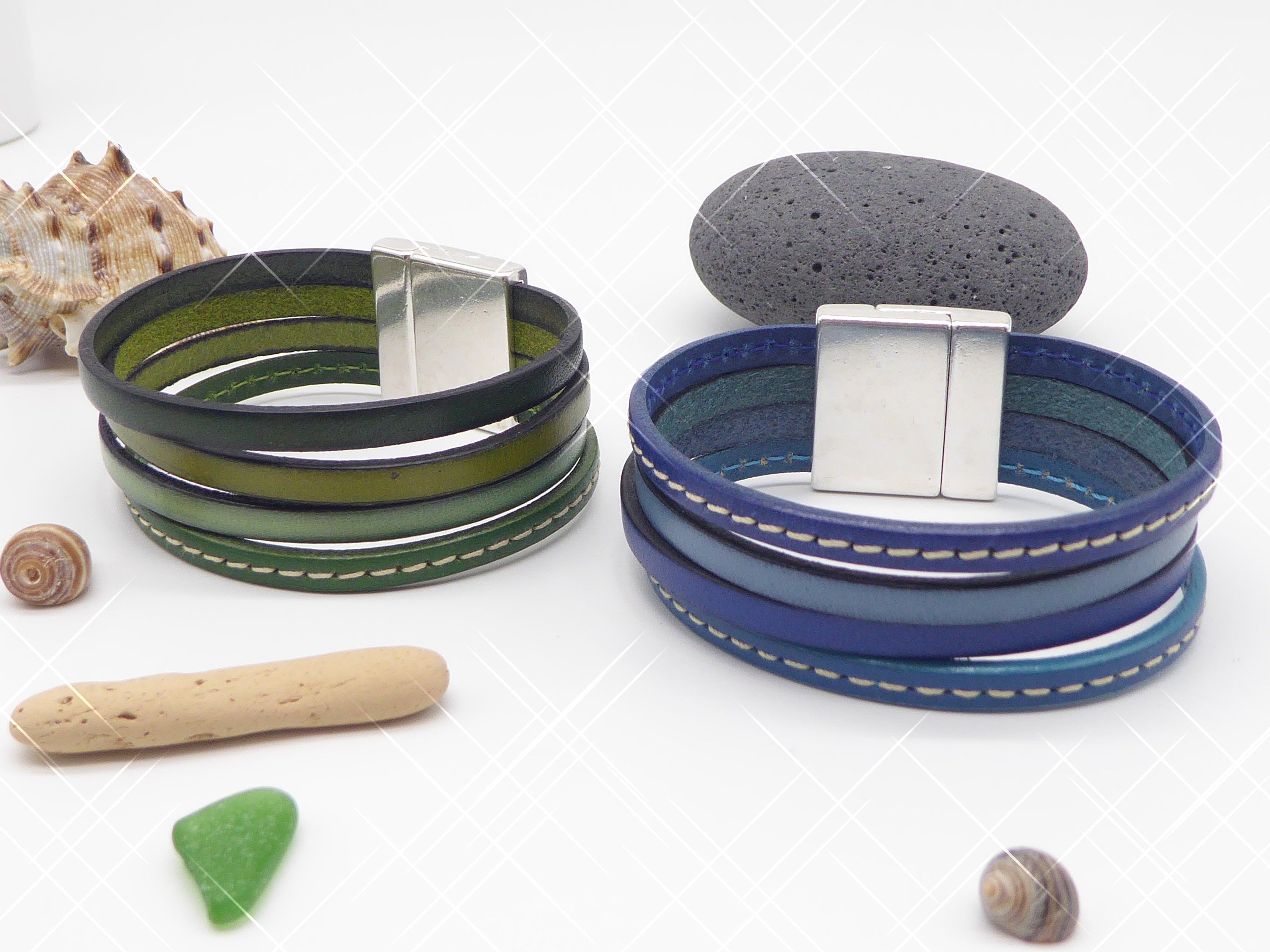 Wide leather bracelet made of cowhide leather in many colors with magnetic clasp silver, customizable, gift for women, color request