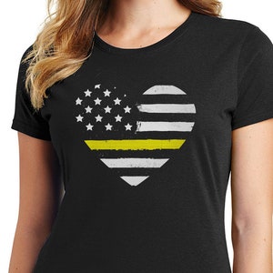 Heart Thin Yellow Line Shirt, Women&#39;s and Unisex Shirts