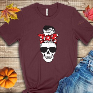 Girl Skull Bow Fall Halloween T Shirt, Unisex Shirt