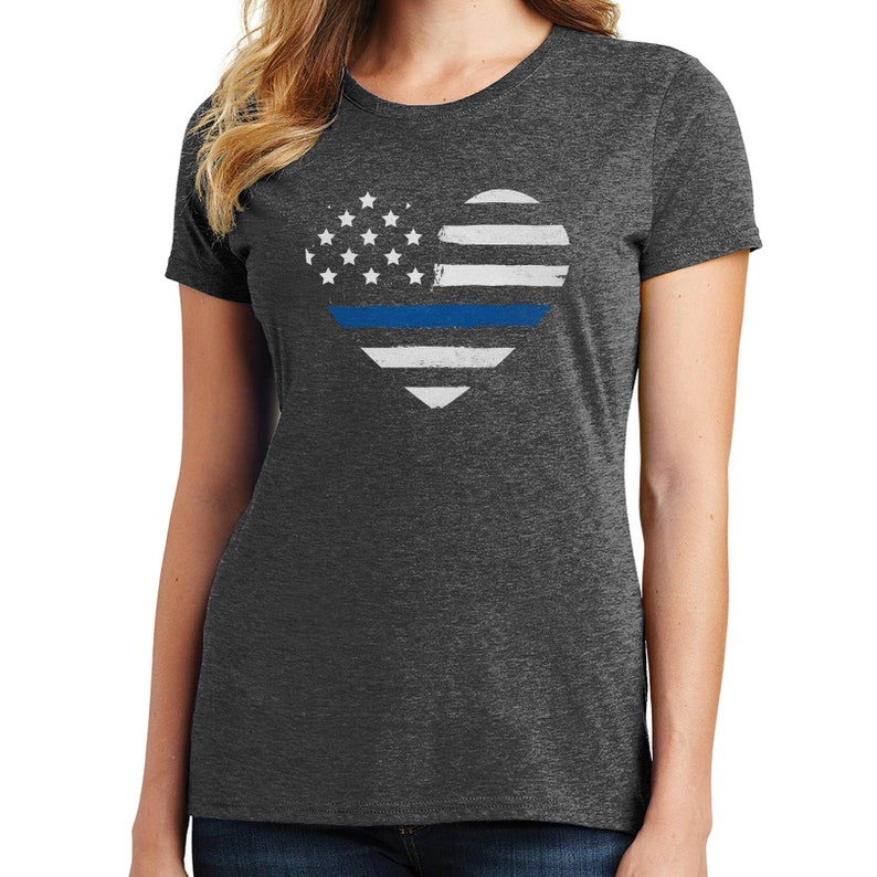 Heart Thin Blue Line Shirt, Women's and Unisex Shirts - Etsy