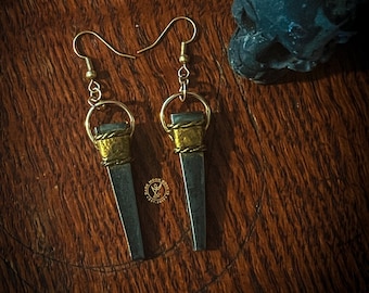 Coffin Nail Talisman Earrings | Gold | Protection