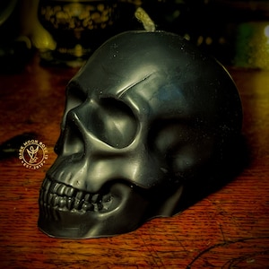 Black Skull Candles | Soy Wax | Large Medium Small Mini | Custom Loaded
