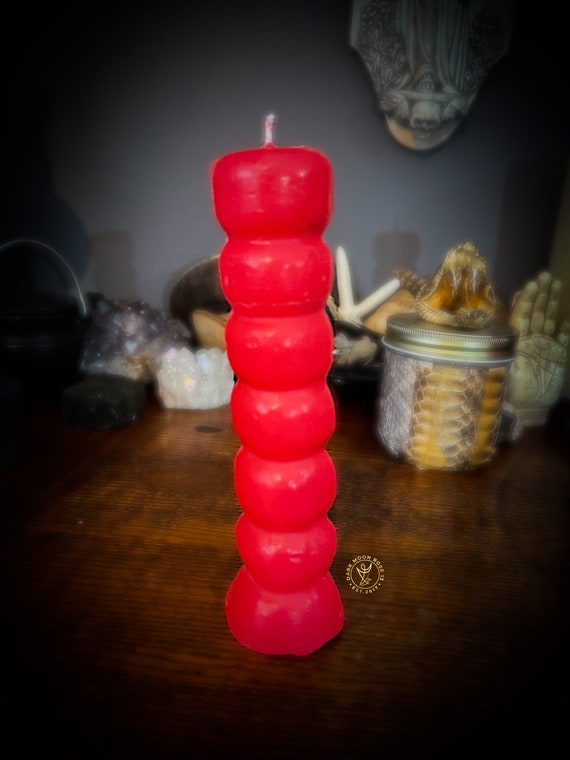 7 Knob Red Soy Wax Candle | Wishing Candle | Wish | 7 day burn | Cotton Wick