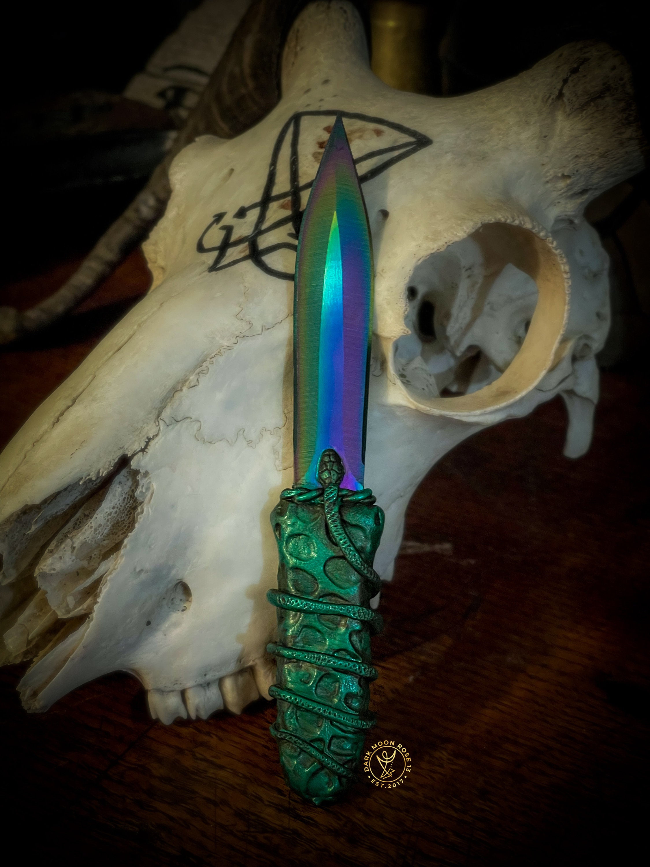 Green Aurora Serpent Ritual Dagger Ceremonial 