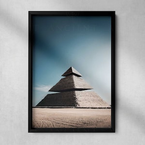 Pyramid Spaceship Ancient Aliens Framed Print, Canvas, Poster | Egypt | Egyptian | Fantasy | Conspiracy | Anunnaki | Ancient Wall Art Décor