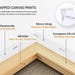 Ancient Art Prints wrapped canvas print construction detail showing hand-stretched 400 GSM substrate on European kiln-dried knotless pine wood frame with mirror wrap museum style edges