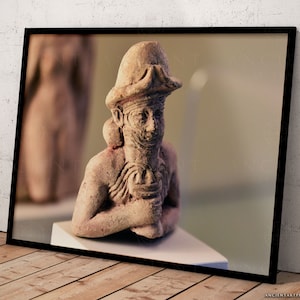 Enki Ancient God Print: Mesopotamian Wall Art Decor