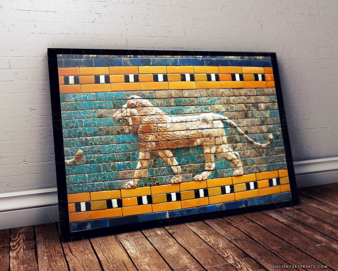 Striding Lion of Ishtar Gate Framed Print, Canvas, Poster | Assyrian ...