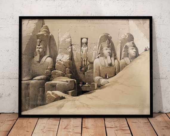Abu Simbel Egyptian Statue Wall Art Print (Framed, Canvas or Poster) – Ancient Egypt Artwork, Archaeology & History Home Decor, Travel Print