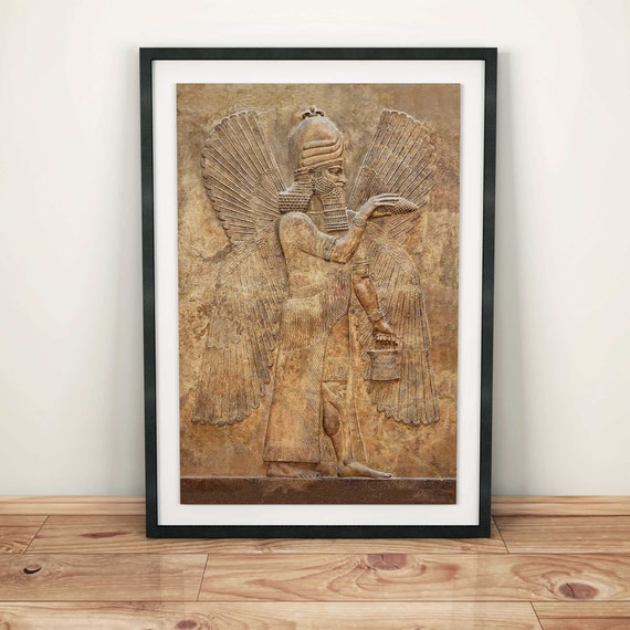 Assyrian Winged Genie//Apkallu Poster Babylon//Sumerian//Assyrian//Anunnaki