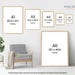 Ancient Art Prints wall art size guide showing A-series paper sizes A0 through A5 in inches, common across UK, European, and Australian paper standards