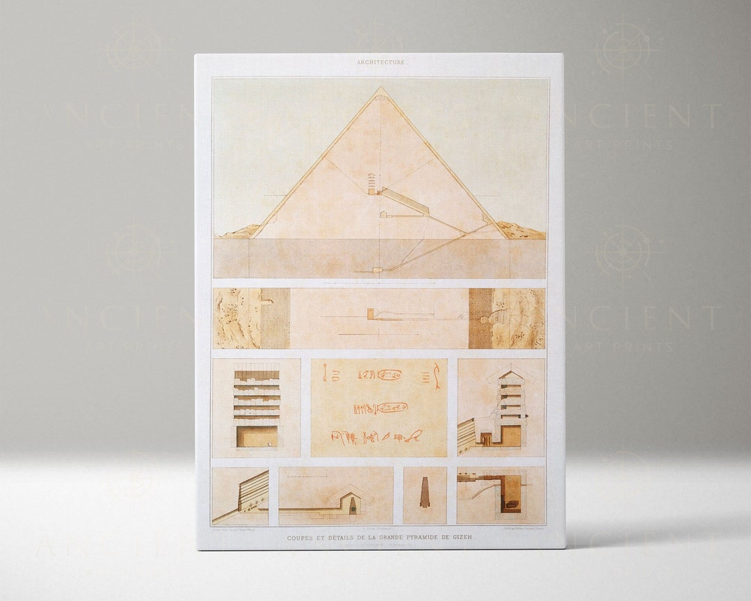 Pyramids of Giza: Engineering Sections & Details Framed Print, Canvas ...