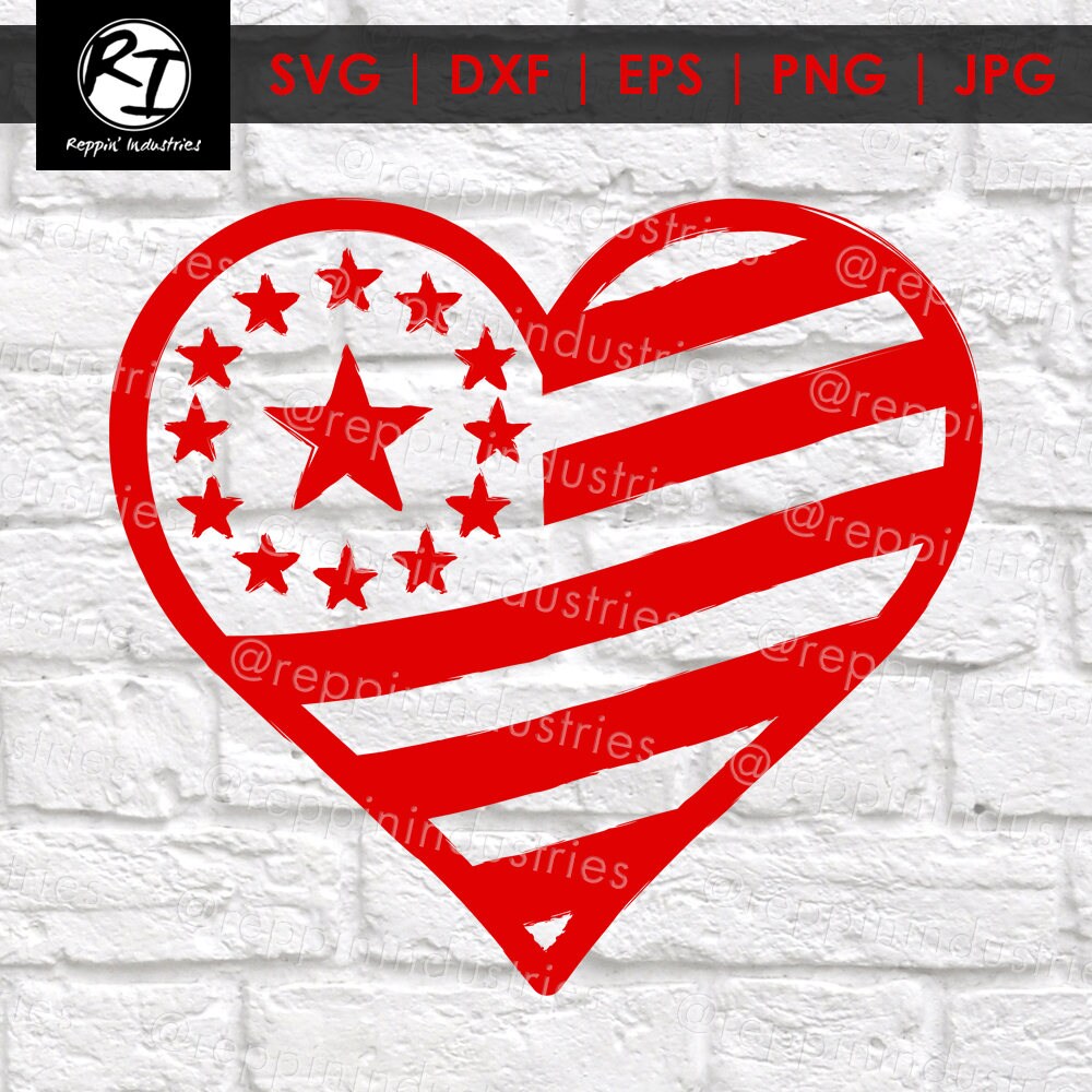 Download 4th of July Svg American Flag Svg America Svg Heart Svg | Etsy
