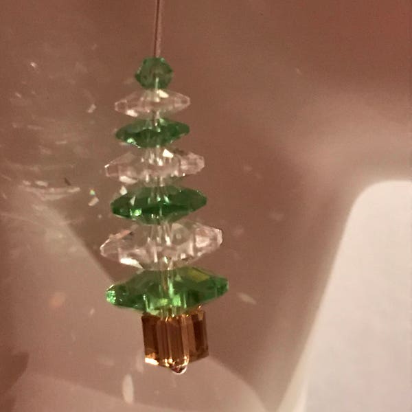 Swarovski Crystal Christmas Tree Earrings * Green White Christmas Tree * Beautiful Swarovski Earrings * Christmas Jewels