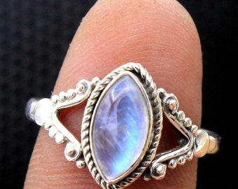 Rainbow Moonstone Healing Ring * Gemstone Ring * Statement Ring