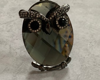 Crystal Owl Necklace * Harvest Jewelry * Owl Jewelry