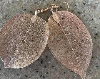 Real Leaf Earrings * Real Gold Plated Earrings * Fall Earrings * Autumn Jewelry * Falling Leaves * Nature Jewelry