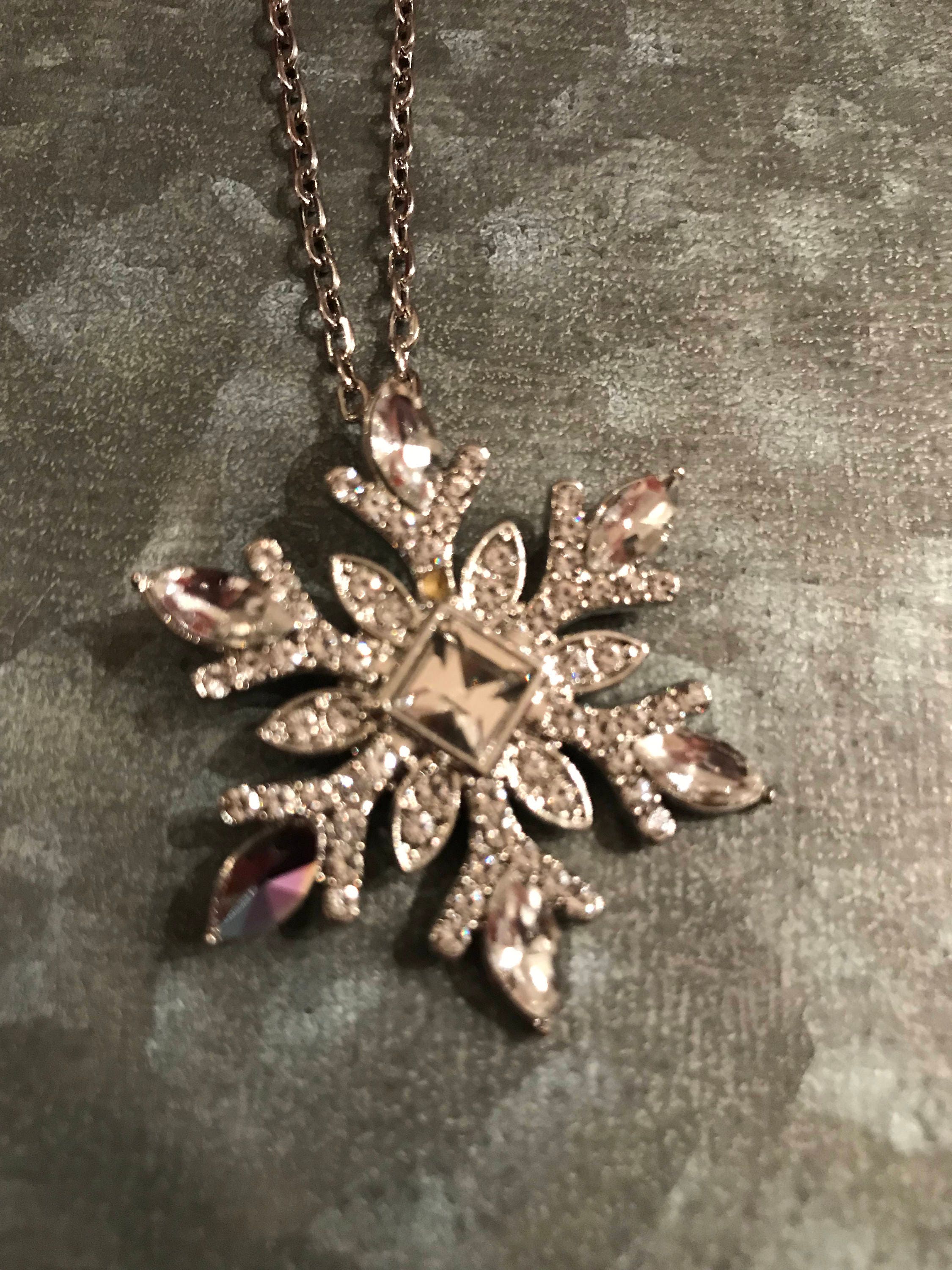Snowflake Rhinestone Necklace Winter Jewelry Crystal - Etsy