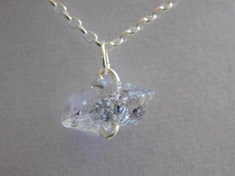 Herkimer Diamond Necklace Single Herkimer Necklace Dainty Etsy