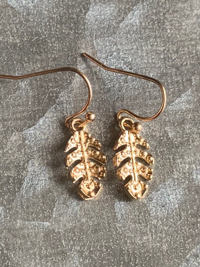 Small Gold Leaf Earrings Gold Leaf Jewelry Falling Leaves Etsy