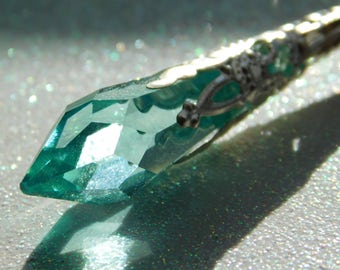 Swarovski Elegant Aqua Prism Drop * Swarovki Crystal Necklace * Blue Icicle Drop Crystal * Swarovski Classy Prism * Pretty Crystal Jewelry