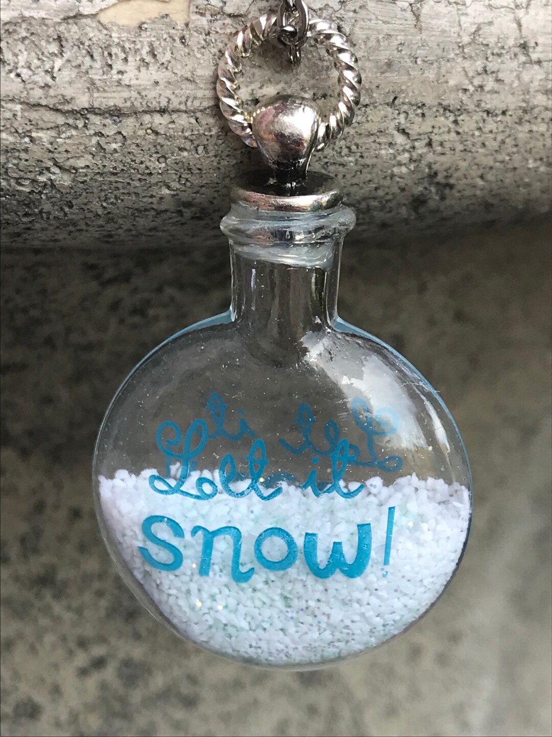Snow Globe Necklace Let It Snow Jewelry Glass Orb Necklace Etsy