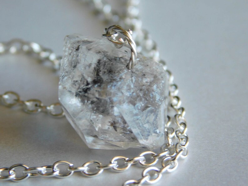 Herkimer Diamond Necklace Single Herkimer Necklace Large Etsy