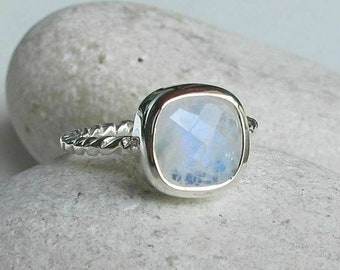 Rainbow Moonstone Ring * Healing Ring * Statement Stone Ring