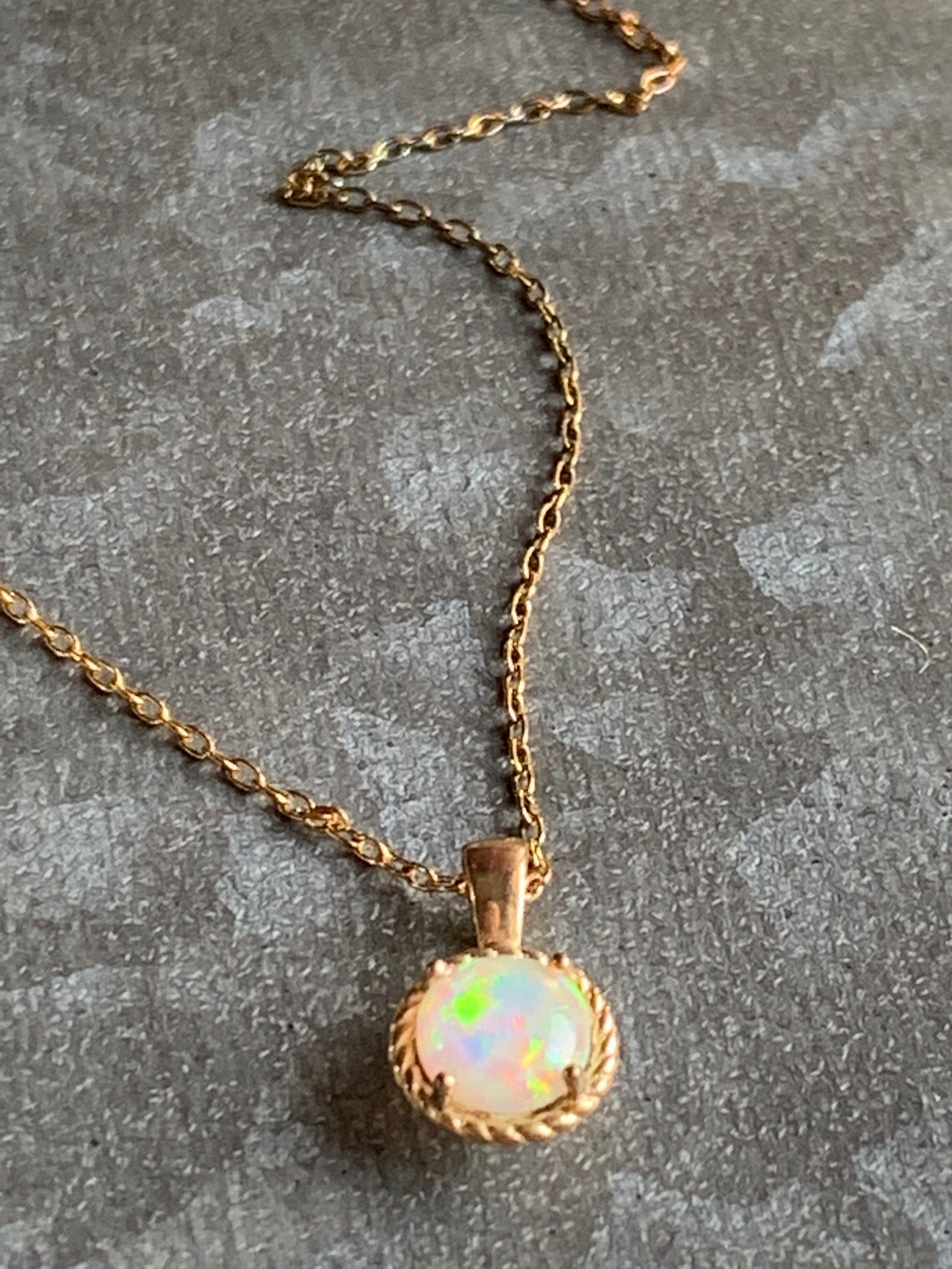 Opal Necklace Gold Necklace Gemstone Jewelry Brilliant | Etsy
