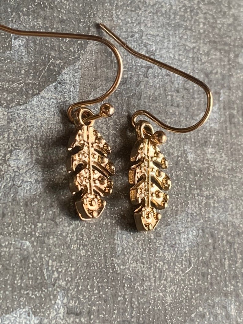 Small Gold Leaf Earrings Gold Leaf Jewelry Falling Leaves Etsy