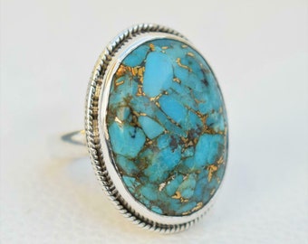 Copper Turquoise Ring * Healing Ring * Statement Ring