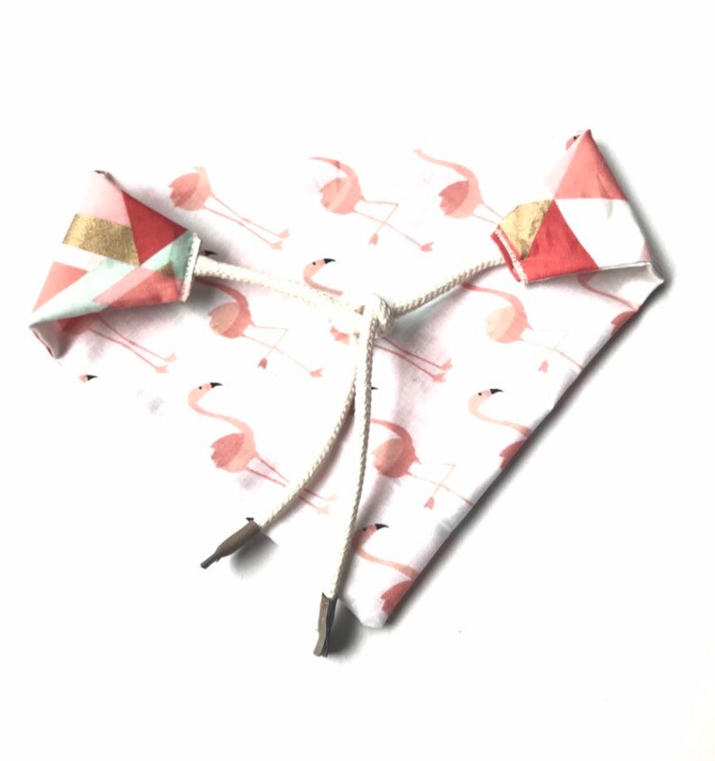 Flamingo Pink Gold Geometric Reversible Bandana!
