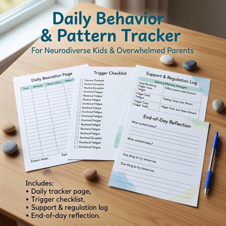 Daily Behavior & Pattern Tracker Printable | Special Needs Daily Log ...