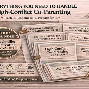 Kit de supervivencia para la crianza compartida en situaciones de alto conflicto / Seguimiento de la custodia, guiones, preparación para el juicio (PDF)