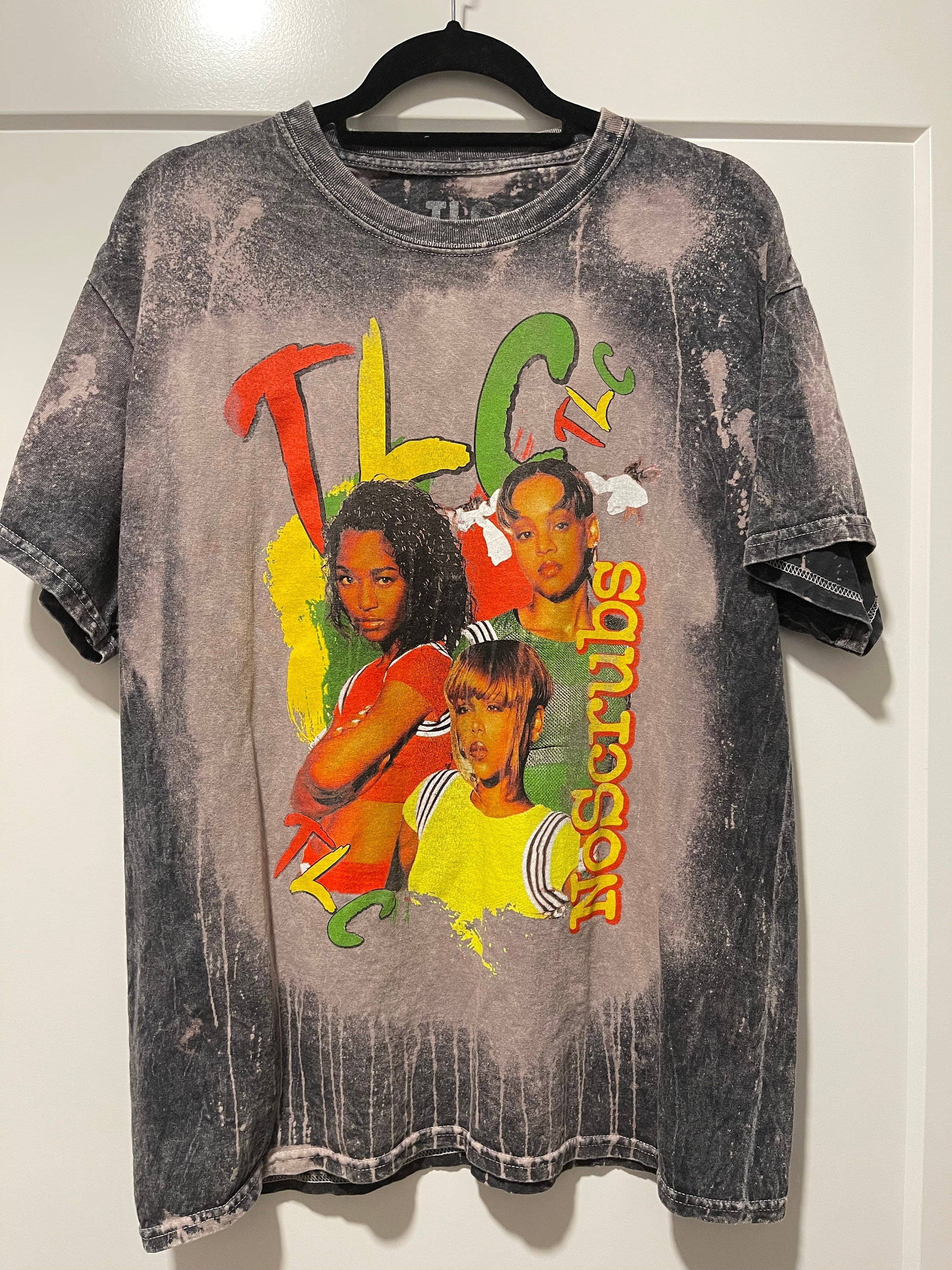 Buy Bleached Acid Wash TLC No Scrubs T-shirt Online in India - Etsy