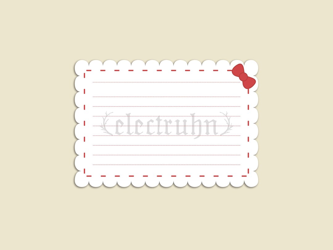 Postcard Ribbon Cute Ribbon Paper With Frilly Scalloped Border Postcard / Simple ...