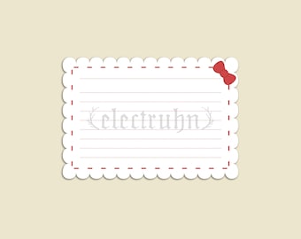 Red Ribbon Bow Scalloped Border Postcard