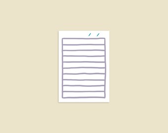 Bloc de notas con lista rayada / Bloc de notas rayado de 30 páginas / Bloc de notas hecho a mano / Bloc de notas con lista