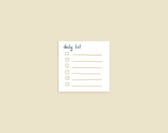 Bloc de notas de lista diaria / Bloc de notas de lista de tareas en blanco de 30 páginas / Bloc de notas hecho a mano / Bloc de notas de lista de verificación