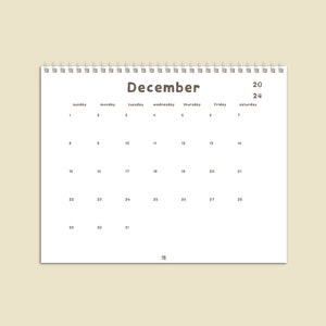8 in x 10 in Dekorieren Sie es selbst Weißer Kalender / DIY Kalender Für Kinder / Schlichter minimalistischer Blanko Kalender 2025 / 12-Monats-Doodle-Kalender