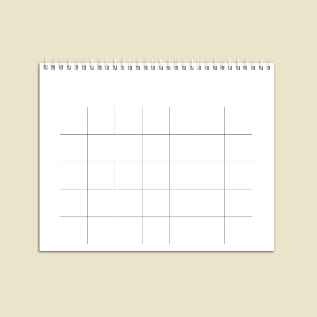 8in X 10in Blank Customizable White Calendar / Simple Minimalist Blank ...