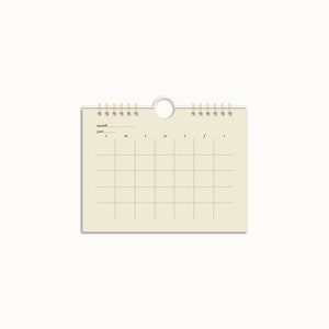 6in x 4.5in Simple Minimalist DIY Calendar / Blank Calendar / Minimal Modern Design Calendar / Clean Design Calendar / Neutral Calendar