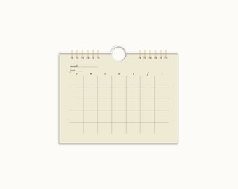 6in x 4.5in Simple Minimalist DIY Calendar / Blank Calendar / Minimal Modern Design Calendar / Clean Design Calendar / Neutral Calendar
