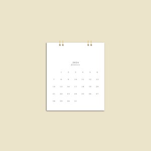 5in x 4.25in Simple Minimalist Mini Pocket Calendar / Minimal Modern Extra Small 2025 Calendar / Clean Design Tiny Desk Calendar