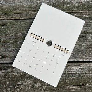 Schlichter minimalistischer Kalender 6in x 4.5in / 2024 Kalender im modernen Design / edler 12-monatiger Kalender in neutralem Beige Bild 6